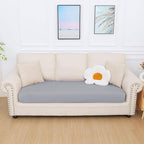 hyha Milk Silk Couch Cushion Covers, Soft Magic Sofa Covers Washable for 3 Cushion Couch, Stretch Sectional Outdoor Cushion Covers for Patio Furniture with Elastic Bottom(Large, Grey)