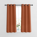 NICETOWN Small Blackout Curtains for Bedroom - Grommet Modern Thermal Insulated Room Darkening Window Treatments Sound Reducing for Cafe/Kitchen, Burnt Orange, W37 x L54, 2 Panels