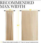 NICETOWN Room Darkening Curtains for Bedroom - Home Decoration Privacy Protection Thermal Insulated Solid Drapes/Draperies for Sliding Glass Door (Biscotti Beige, Set of 2, 52 x 95 inches)