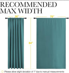 NICETOWN Living Room Curtains, Window Curtain Panels, Thermal Insulated Solid Rod Pocket Blackout Draperies/Drapes (Sea Teal, One Pair, 70 by 84-inch)
