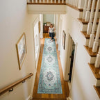 Area Rugs 2'x10' Runner Rug Non Slip Washable for Kitchen Hallway Bedroom Beside Laundry Room Bathroom Rug, Floor Carpet, Green Navy Blue White Red Teal Colorful