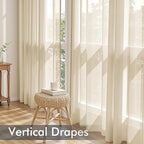 MIULEE Cream Sheer Curtains 102 Inches Long, 4 Panels Set, Light Filtering Rod Pocket Voile Drapes for Living Room and Bedroom, Airy Soft Fabric Window Treatments, 42 x 102 Inches