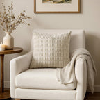 MIULEE Corduroy Decorative Throw Pillow Covers 16x16 Cream White Pack of 2