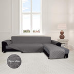 Easy-Going Sofa Slipcover L Shape Sofa Cover Sectional Couch Cover Furniture Protector Mat for Pets Dog Cat (X-Large,Gray/Gray)
