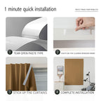 Sovtfides Self Adhesive Curtains, Stick Curtain Blackout Shades Window Cover Curtains for Living Room No Drilling, 47" W X 84" L, Brown, 1 Panel