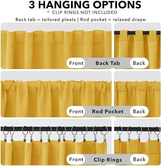 Deconovo Blackout Curtains for Bedroom, Living Room Curtains 95 Inches Long