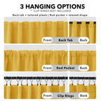 Deconovo Rod Pocket and Back Tab Blackout Curtains for Living Room Thermal Insulated Room Darkening Curtains 42Wx95L Inch Mellow Yellow 2 Panels