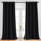NICETOWN Black Out Curtains 96 inches Long for Living Room, Grommet Thermal Insulated Blackout Window Treatments Room Darkening Drapes for Bedroom, W52 x L96, 2 Panels