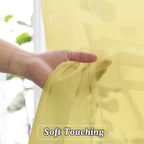 OVZME 2 Pack: Basic Mustard Yellow Sheer Curtain 84 Inches Long for Bedroom, Airy Light Filtering Voile Drapes for Living Room, Each 42W x 84L
