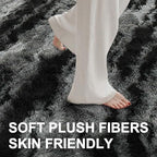 Area Rugs for Living Room, 4x6 Feet Soft Fluffy Shagg Plush Rug High Pile Large Non-Slip Floor Carpet for Bedroom Nursery Dorm Decor Aesthetic Black