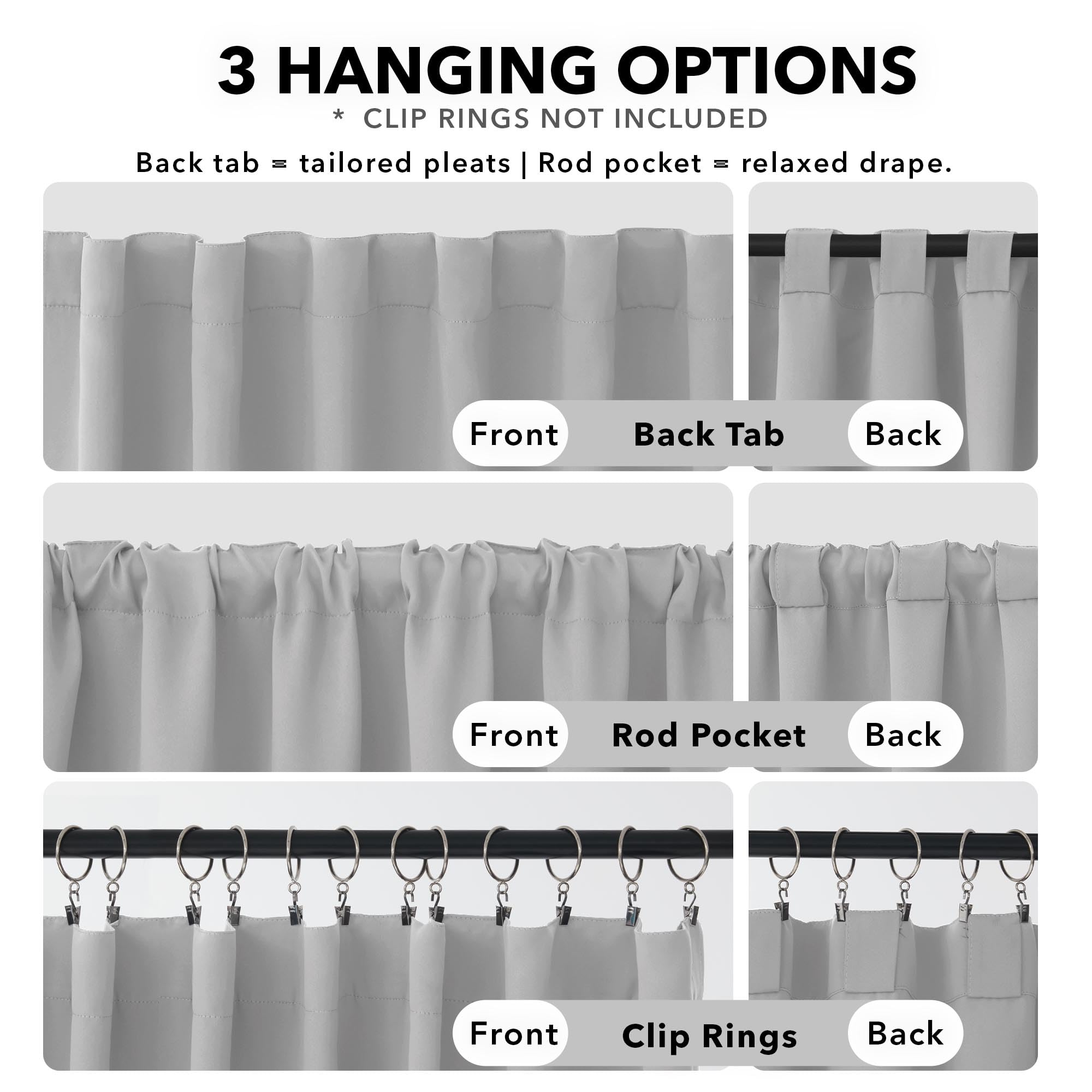 Deconovo Blackout Curtains for Bedroom, Living Room Curtains 72 Inches Long