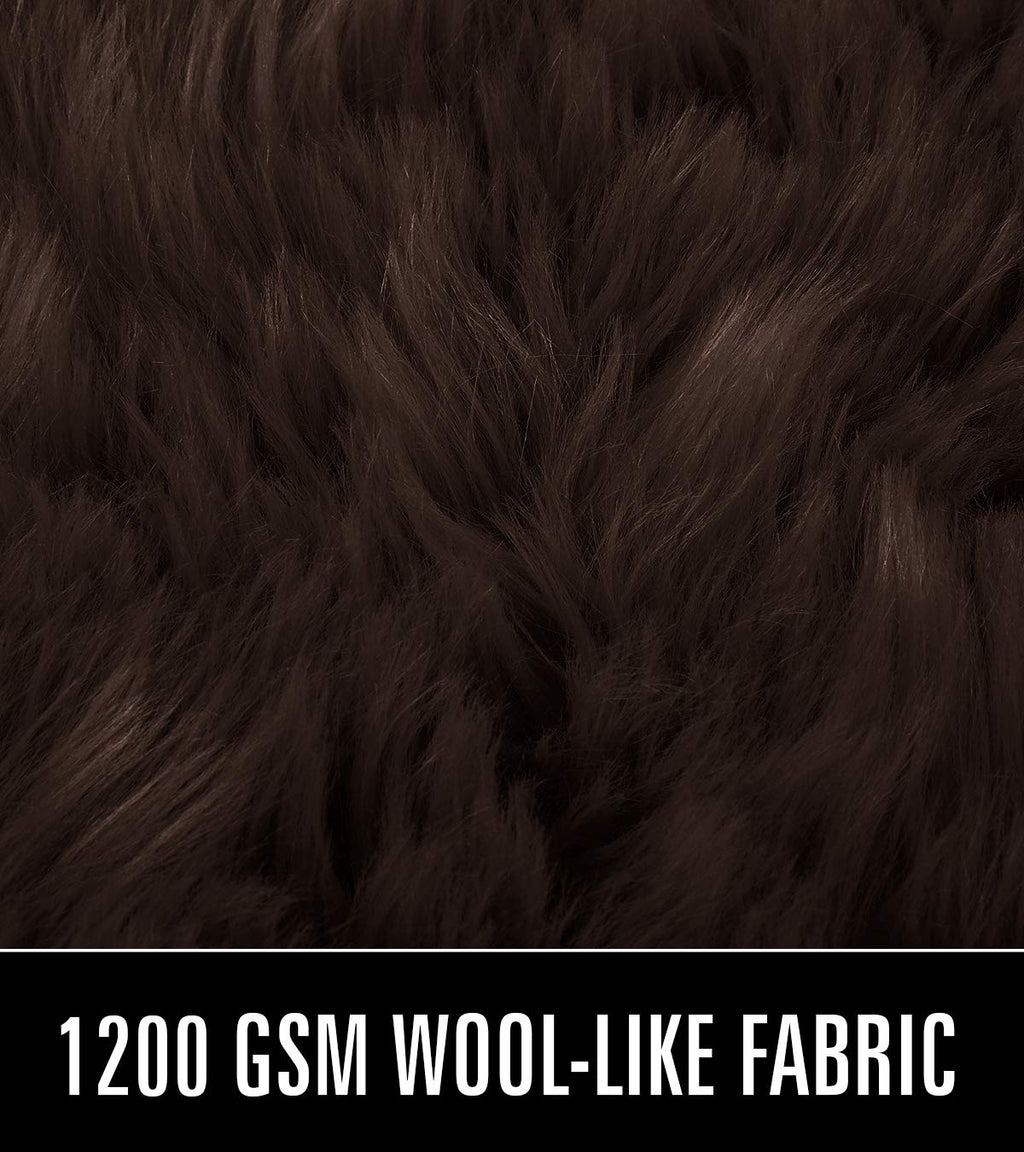 LOCHAS Soft Fluffy Faux Fur Rugs for Bedroom Bedside Rug 2x3 Feet, Brown