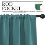 NICETOWN Living Room Curtains, Window Curtain Panels, Thermal Insulated Solid Rod Pocket Blackout Draperies/Drapes (Sea Teal, One Pair, 70 by 84-inch)