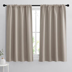 RYB HOME 54 inch Blackout Curtains for Living Room, Rod Pocket Thermal Insulated Small Window Drapes Room Darkening Shades for Bedroom Studio Dorm, W 42 x L 54 inch, Set of 2 Panels, Sand