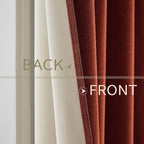 MIULEE 100% Blackout Linen Curtains Thermal Insulated Burnt Orange Fall Curtains Grommet Room Darkening for Living Room Bedroom Nursery Rust Terracotta 42 x 84 (2 Panels)