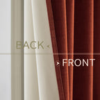 MIULEE 100% Blackout Linen Curtains for Bedroom 52x96 Inches Burnt Orange