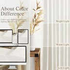 Beige White Linen Curtains for Kitchen Windows Over Sink Neutral 30 Inch Length Back Tab and Rod Pocket Light Filtering Semi Sheer Cafe Curtain for Bathroom RV Small Window 40 x 30 Inch,2 Panels