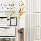 Nanspring Beige White Linen Curtains 96 Inches Long for Living Room Privacy Light Filtering Semi Sheer Curtain Back Tab and Rod Pocket Coastal Decor Drapes for Bedroom Dinner 40 X 96, 2 Panels
