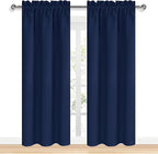 DWCN Navy Blue Blackout Curtains for Living Room 84 Inch Length 2 Panels Set Window Drapes Thermal Insulated Room Darkening Rod Pocket Curtains for Kids Boys Room (W38 x L84 Inch, Navy Blue)