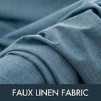 MIULEE 100% Blackout Linen Curtains for Bedroom 52x45 Inches Dusty Blue