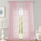 OWENIE Sheer Blush Curtains 108 Inches Long for Living Room Bedroom 2 Panels Set, Lightweight Airy Blush Sheer Curtain, Filmy Voile Rod Pocket, 2 PCS, Each 59" W x 108" L