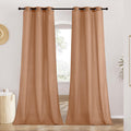 NICETOWN Linen Burnt Orange Window Curtains 84 inches Long, Grommet Thick Linen Blend Window Treatments Privacy Assured with Light Filtering for Bedroom/Living Room, W42 x L84