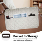 Easy-Going Reversible Couch Cover, Oversized Recliner, Ivory/Ivory