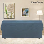 Easy-Going Stretch Oversized Sofa Slipcover 1-Piece Sofa Cover Furniture Protector Couch Soft with Elastic Bottom for Kids, Polyester Spandex Jacquard Fabric Small Checks Bluestone