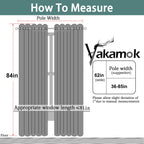Yakamok Room Darkening Curtains 62x84 inch Length Dove Grey-Living Room