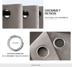 MIULEE Velvet Curtains Silver Light Grey Elegant Grommet Thermal Insulated Soundproof Room Darkening Curtains/Drapes for Classical Living Room Bedroom Decor 52 x 96 Inch Set of 2