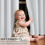 RYB HOME Short White 100% Blackout Curtains for Small Window