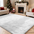 9x12 Fluffy Area Rugs for Living Room Bedroom,Large White Fuzzy Shag Rug