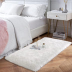 Tangsoo 2x4 White Small Faux Rur Rug,Fluffy Rug for Sofa Chair Couch Cover