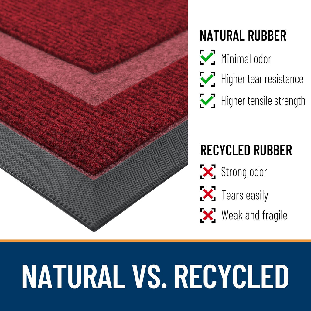 OLANLY Front Door Mat Outside 47x30, All-Season Heavy-Duty Rubber Doormat