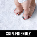 TWINNIS Super Soft Shaggy Rugs Fluffy Carpets 8x10 Feet, Indoor Modern Plush Area Rugs for Living Room Bedroom Kids Room Nursery Home Decor, Upgrade Anti-Skid Rectangular Fuzzy Rug, White