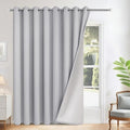 Yakamok 100% Blackout Curtains W100xL84 inch Light Grey Sliding Door Drapes