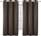 LEMOMO Chocolate Brown Blackout Curtains 40 x 63 Inch Length/Set of 2 Curtain Panels/Thermal Insulated Room Darkening Blackout Curtains for Bedroom