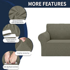 Cupuamon 2026 New Stretch Chair Sofa Slipcovers Couch Cover for 1 Seater Furniture Protector Sofa Covers with Elastic Bottom Jacquard Fabric Small Checks for Pets, Kids - Khaki