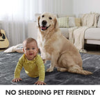 Area Rugs for Living Room, 6x9 Feet Soft Fluffy Shagg Plush Rug High Pile Large Non-Slip Floor Carpet for Bedroom Nursery Kids Home Dorm Decor Grey Star
