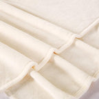 TASTHROW Large Flannel Fleece Throw Blanket, 50×70 Inch - Cozy Lightweight Thick Blanket - All Seasons Suitable for Women, Men and Kids (Creamwhite)