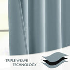 MIULEE Slate Blue Back Tab Blackout Curtains 90 Inches Long 2 Panels Set for Living Room Bedroom Privacy, Rod Pocket/Pinch Pleat Thermal Insulated Room Darkening Pleated Light Blocking Drapes