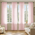 MIULEE Blush Pink Sheer Curtains 96 Inches Long 4 Panels 42 x 96 Inches