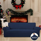 Easy-Going Stretch Oversized Sofa Slipcover 1-Piece Sofa Cover Furniture Protector Couch Soft with Elastic Bottom for Kids, Polyester Spandex Jacquard Fabric Small Checks Navy