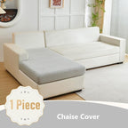 Couch Cushion Covers for Sofa Couch Covers Wear-Resistant Universal Sofa Cover Washable Stretch for Sectional Slipcovers (Texture-Light Gray,Chaise Cover)