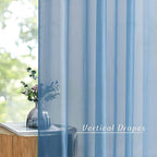 NICETOWN Stone Blue Sheer Curtains 90 Inches Long, Grommet Airy & Lightweight Window Treatments Translucent Elegant Drapes for Living Room/Bedroom, W54 x L90, 2 Panels