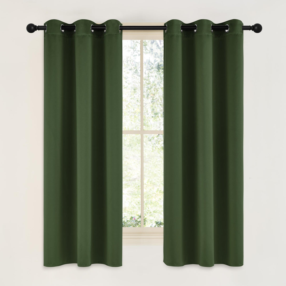 NICETOWN Grey Blackout Curtains for Bedroom 42" Wide x 63" Long 2 Panels