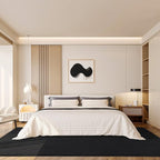 Amearea Large Modern Area Rugs for Bedroom Living Room, 6x9 Feet Black Thickened Memory Foam Rug, Fluffy Indoor Washable Rugs Non Slip Minimalist Carpet for Boys Girls Dorm Nursery Room Decor