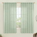 LAMIT Semi Sheer Linen Curtains 63 Inch for Living Room 52 x 63 Inch
