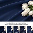 MIULEE Navy Blue Back Tab Blackout Curtains 52x96 Inch Long 2 Panels Set