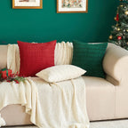 MIULEE Corduroy Decorative Throw Pillow Covers 18x18 Dark Green Pack of 2